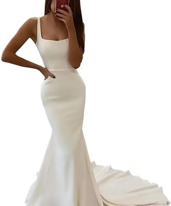 Wedding Dresses with Sleeve for Bride Lace Mermaid Bridal Gowns Backless LW398