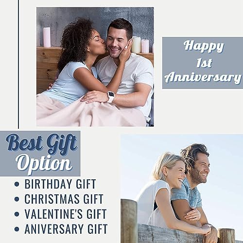 Mosslink 1st Anniversary Paper Gifts for Couple Husband Wife, 1 Year Anniversary Wedding Gifts for Him Her, First Anniversary Marriage Gifts,Romantic Bed Throw Blanket 60X50