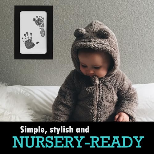 Baby Ink Hand & Footprint Kit | 2 Inkless Stamp Pads, 4 Art Cards, 3 Frames, Stickers & Magnets for Baby Shower, Registry, Newborn, New Mom Gifts