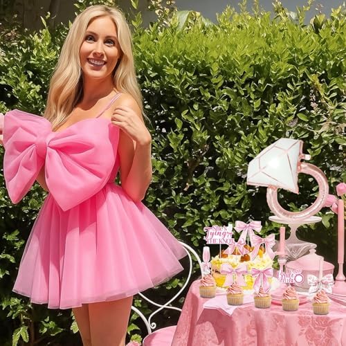 FodeMoraka Shes Tying The Knot – 36 Pcs Pink Bride to Be Cupcake Toppers Decorations Set Cake Cupcakes Dessert Decor Coquete Bow Wine Glass Party Supplies Favors for Girls Bachelorette Bridal Shower