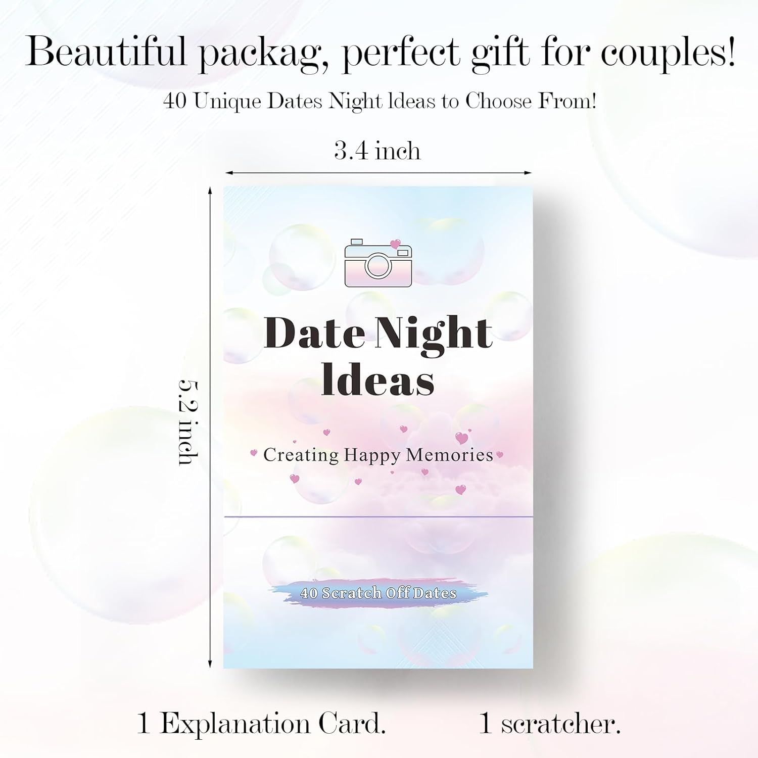 40 Date Night Gift Ideas for Couple, Adventurous Scratch-Off Cards for Couple Games, Valentines Day Gifts for Him, Her, Wife or Husband, Fun Gift for Date Night, Wedding, Anniversary, Birthday & More