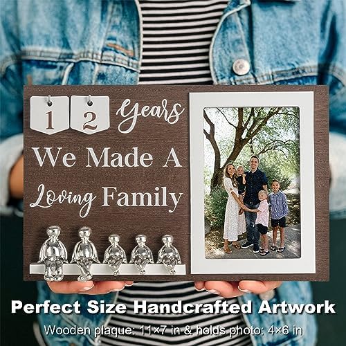Anniversary Idea for Wife Gifts, 10th Year Wedding Anniversaries Tin Gift for Couples Him Her Husband, Aluminum Sculptures Family Tree Picture Frame Keepsake Decor Sculptures DIY Personalized