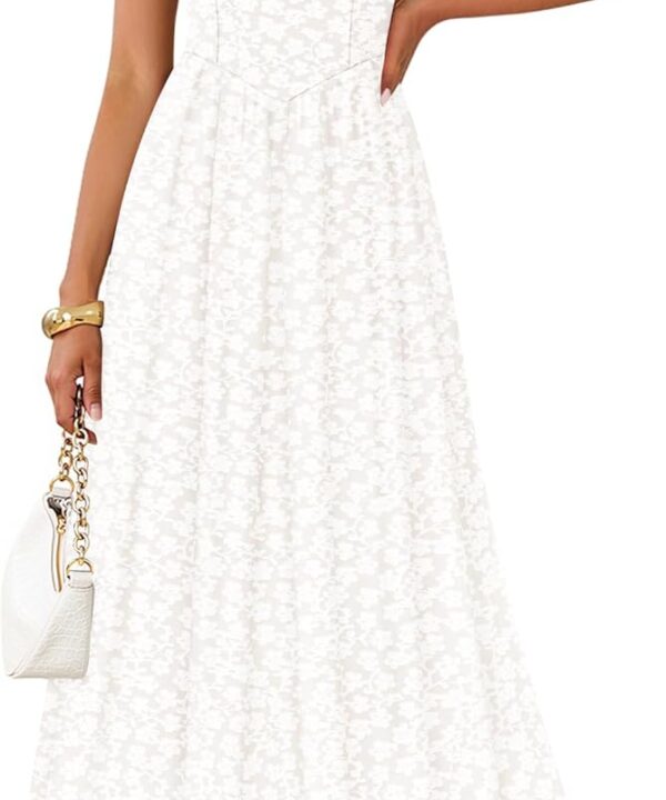 ZESICA Women's Summer Sleeveless Floral Midi Dresses 2026 Halter Neck Wedding Guest Cocktail Party Flowy A Line Long Dress