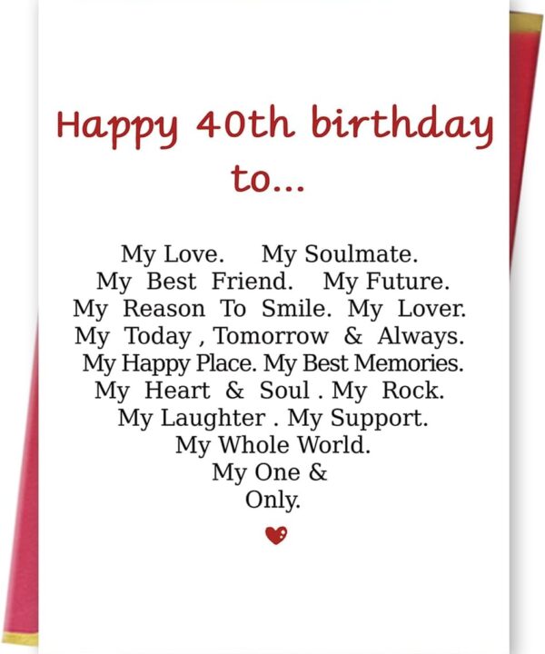 Funny 40th Birthday Card for Men Women,Romantic 40 Year Old Greeting Card for Boyfriend Husband,Naughty Anniversary Love Card for Wife Girlfriend,Special 40th Birthday Gifts For Only Love Him Her