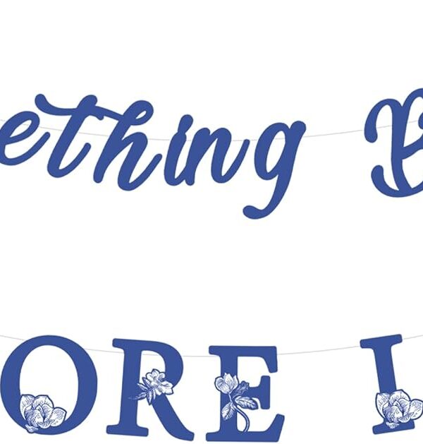 Jollyboom Something Blue Before I Do Banner for Bridal Shower, No-DIY Paper Banner with Hanging String, Ideal for Women Girl Bachelorette, Engagement & Wedding Party Decor Indoor Outdoor