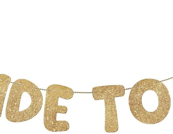 Breling Pre Strung Bride to Be Glitter Banner Bridal Shower Decorations Bride to Be Sign Bachelorette Party Banner Bridal Shower Garland for Engagement Wedding Party Decorations(Champagne Gold)