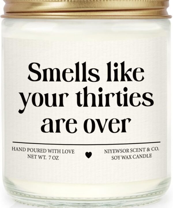 Niyewsor 40th Birthday Gifts Women Men, Forty Birthday Candle, 1986 40th Birthday Decorations for Women Men, 40 Year Old Bday Gifts for Friend, Sister, Wife, Husband, Handmade, 7oz