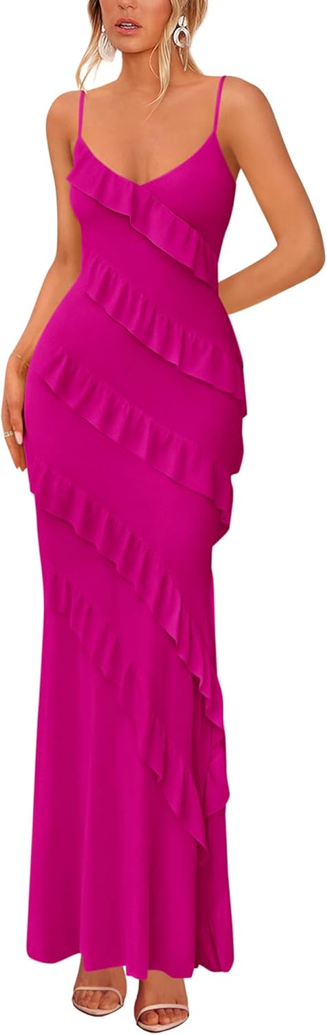 BTFBM Spring Dresses for Women 2026 Spaghetti Strap Bodcyon Solid Cocktail Wedding Guest Dress Summer Fashion Clothing