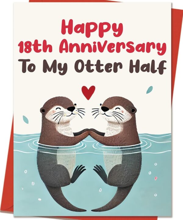 18th Anniversary Card Gifts for Him Her | Funny 18 Year Wedding Anniversary Card Decorations for Couple Husband Wife