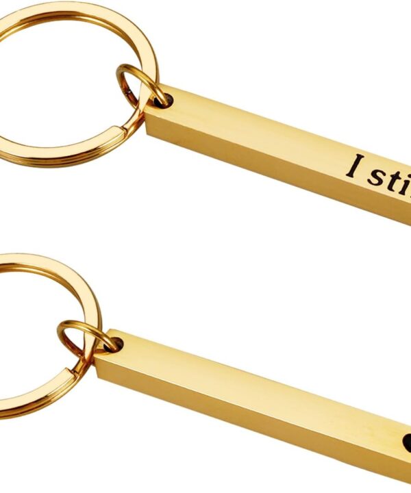 KINMES 7th Anniversary Copper Gifts for Him Her 7 Years Anniversary Wedding Gifts for Husband from Wife, Copper Keychain for 7th Anniversary Couple