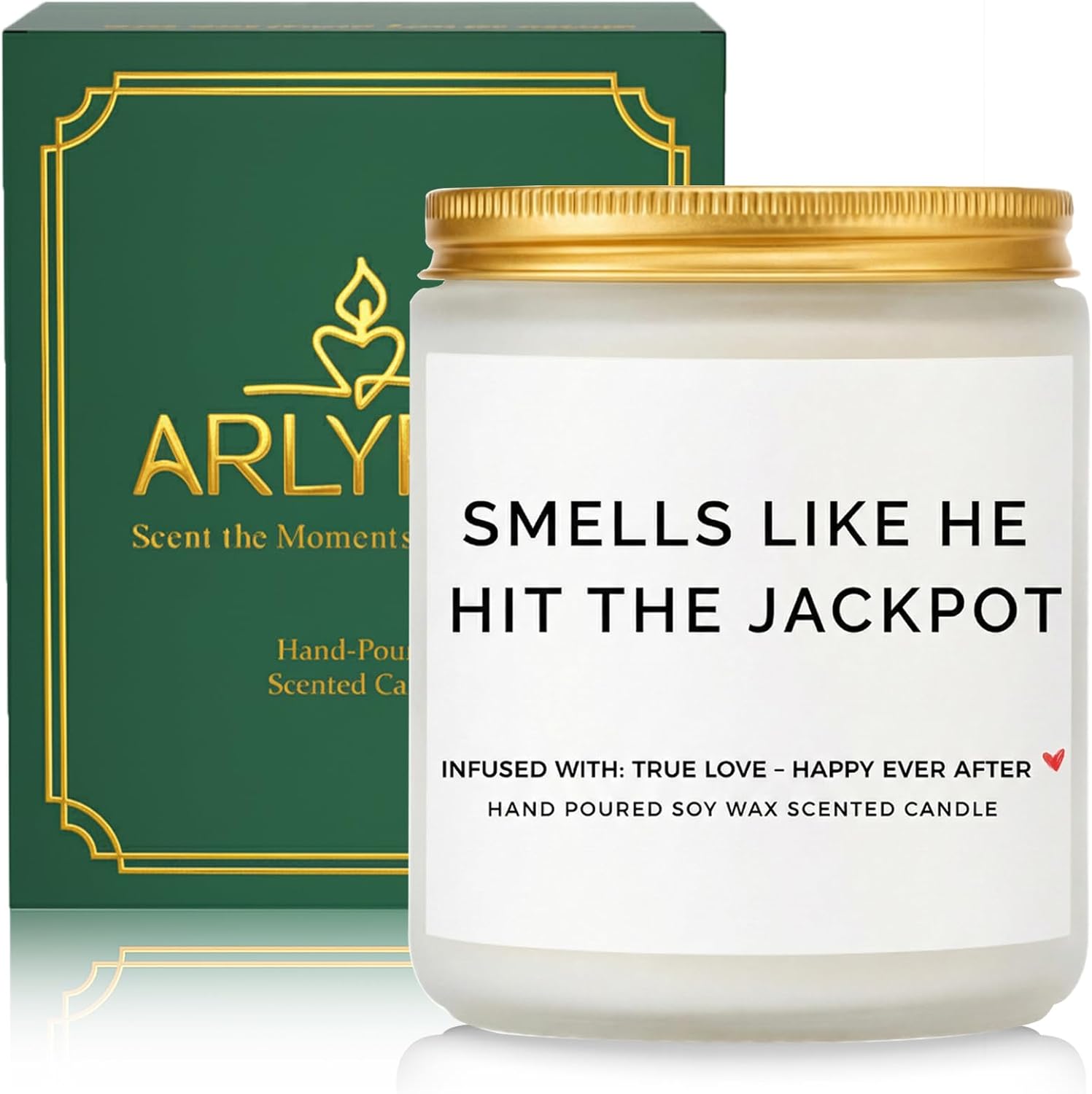 Funny Bridal Shower Gifts for Bride, Engagement Gifts for Women, Couples & Her, Bride to Be, Bachelorette Party Gift Ideas, Wedding Day Gift, Smells Like He Hit The Jackpot Candle