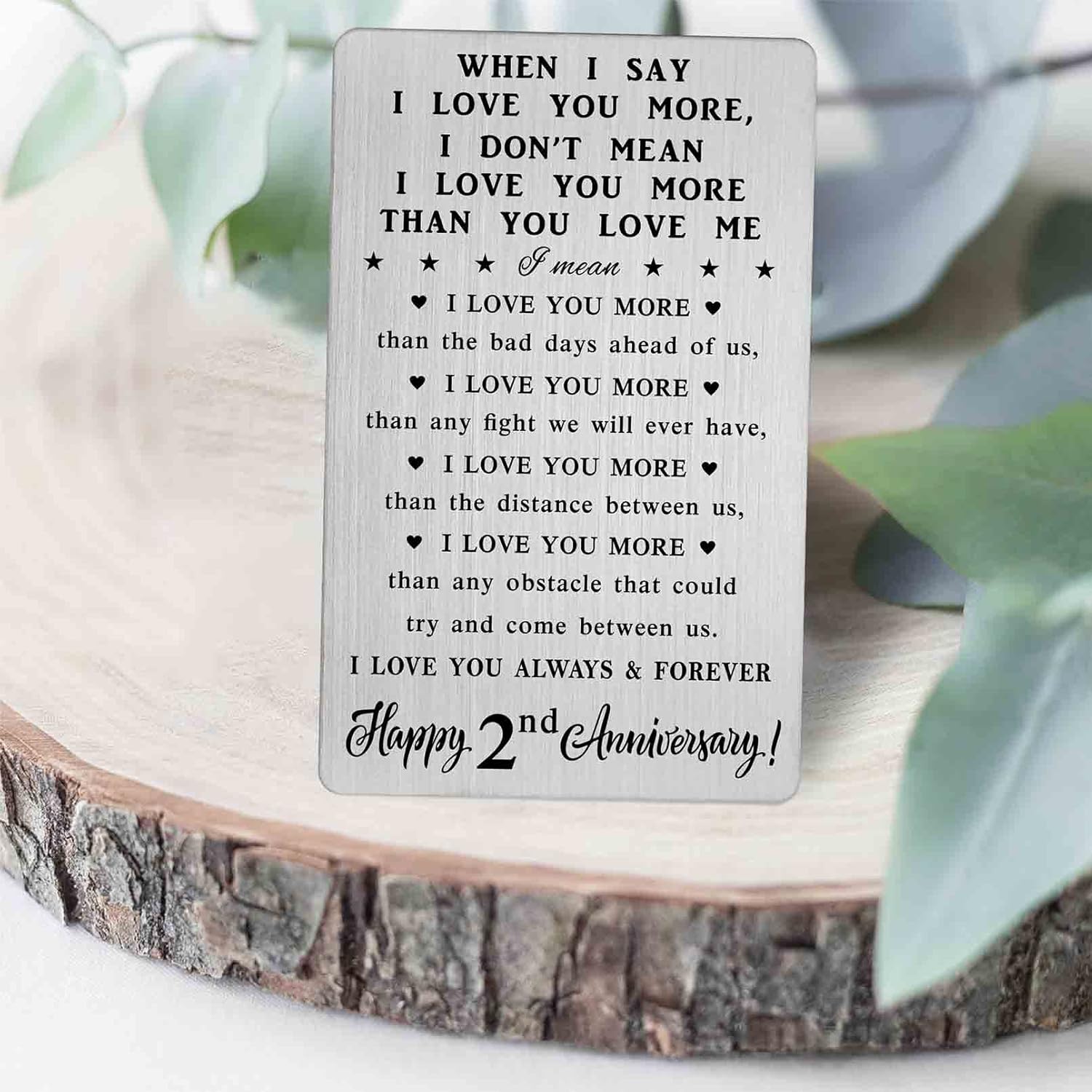 CPLJW 2 Year Anniversary Card Gifts for Men, 2 Year Anniversary Card Gifts for Women, 2nd Wedding Card for Husband Wife