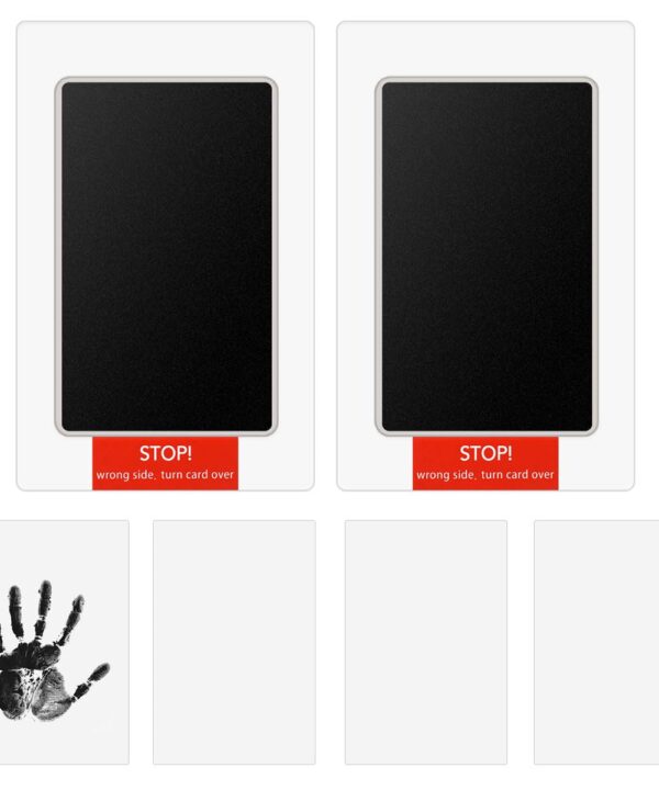 yuntop 2 Pack Inkless Hand and Footprint Kit Ink Pad for Baby Handprint or Footprints Dog Pet Paw Newborn Clean Touch Safe Print Stamp Pads Kit Inkless Hand Imprint Cards Family Memory Gift (Black)