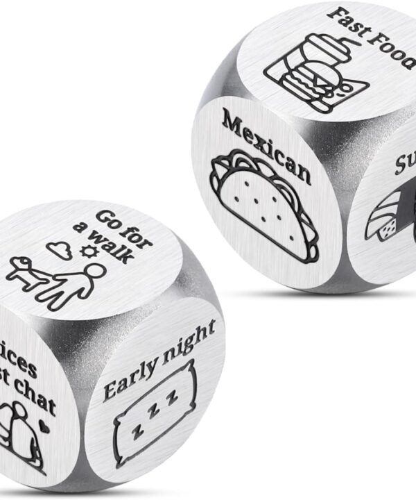 Funny Valentines Gift for Boyfriend 10th Tin Anniversary Wedding Gifts for Her Him Date Night Gifts Him Her Anniversary Presents Couples Date Night Gift Food Decision Dice Wedding Registry Ideas
