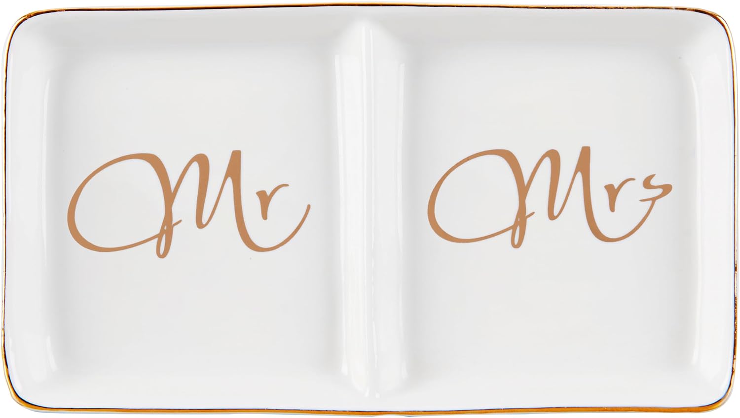 Mr. and Mrs. Ring Dish Engagement Gifts for Couples Wedding Ring Holder Jewelry Dish Tray, Bridal Shower Gifts for Women Newlywed Future Bride To be Gifts His and Hers Gifts