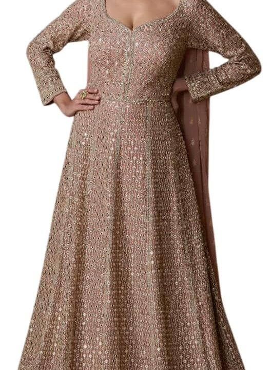Indian Pakistani Party Wear Wedding Wear Designer Embroidered Long Anarkali Suit Anarkali Gown.