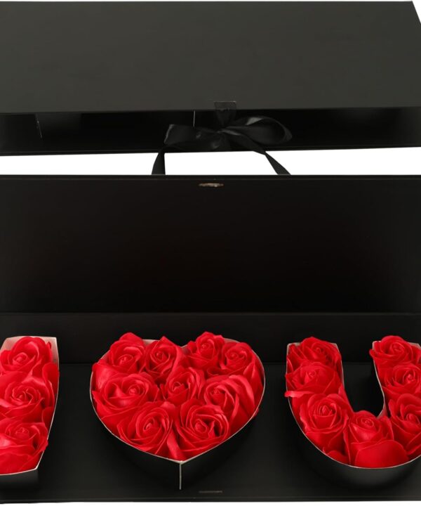 MLOLM I Love U Box for Flowers 2 Pcs Empty I Heart U Flower Gift Letter Shaped Fillable Box Valentines Day Boxes for Wedding Bridal Shower Anniversary Birthday Mother's Day Chocolate Packaging