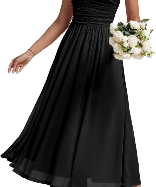 DRESSTELLS Women's Cocktail Dress, Strapless Tube Top Long Maxi Summer Formal Mesh Dresses 2025