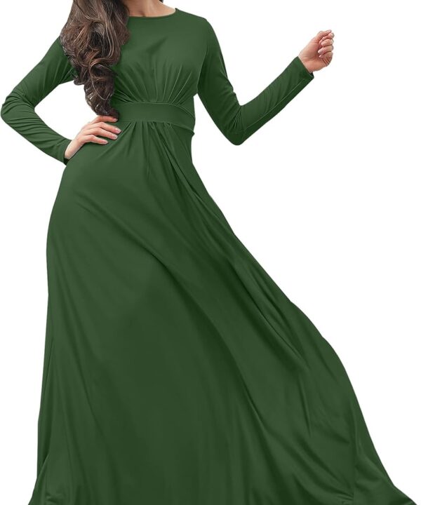 KOH KOH Womens Long Sleeve Flowy Empire Waist Fall Winter Party Gown