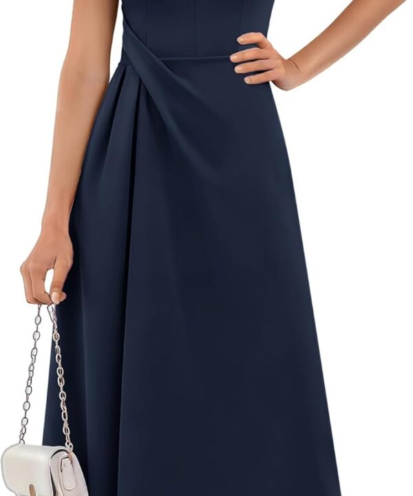 Aupuls Christmas Dresses for Women Wedding Guest Dress with Sleevleess