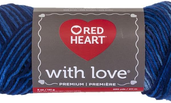 RED HEART With Love Yarn, Deep Blues