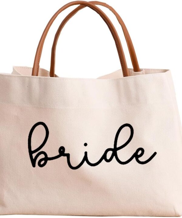 kifasyo Bride Tote Bag Bride to be Gifts for Bridal Shower, Engagement, Wedding, Bachelorette Party, Honeymoon, Beach, Travel