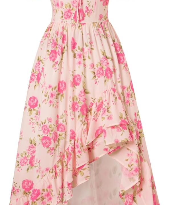 Scarlet Darkness Corset Dresses for Women Summer 2026 Floral Wedding Guest Chiffon Sundress