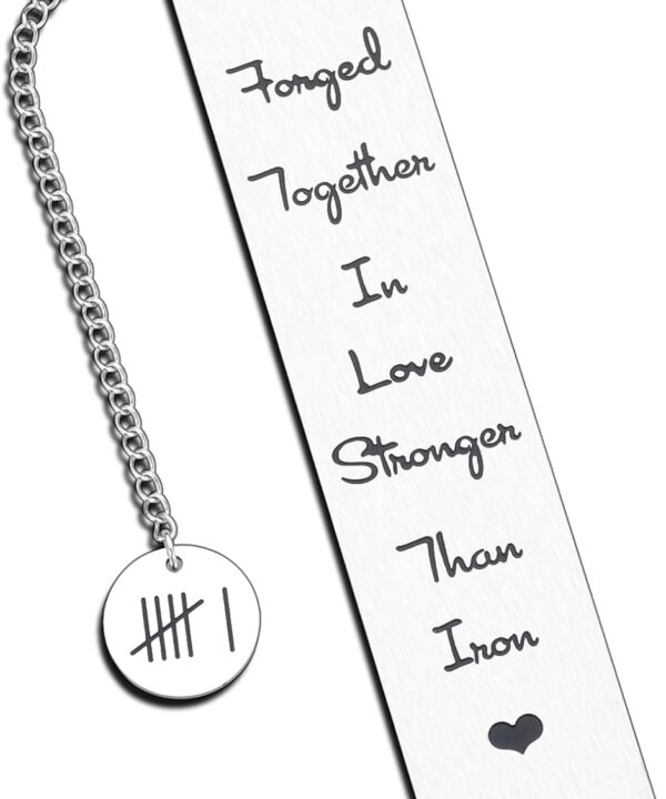 6th Anniversary Bookmark Gifts for Her & Him - Iron & Steel Gifts for Couples & Wedding