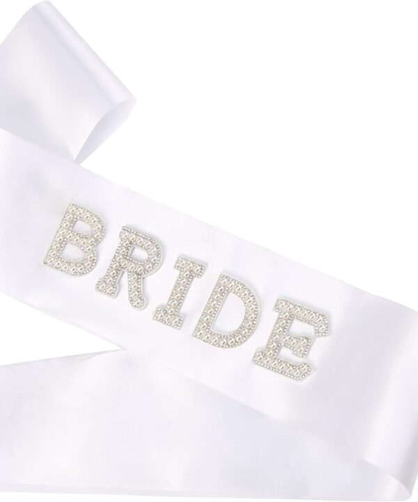 Bride Sash with Pearls and Rhinestones, Bride to Be Sash Gift, Bachelorette Party Sash Accessories, Bachelorette Party Decorations, Bridal Shower Gift Wedding Decorations