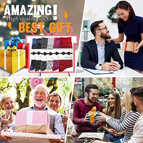 Socks For Men Groomsmen Gifts For Men Dot Christmas Dress Socks Wedding 9-13 100% cotton Casual Crew Socks