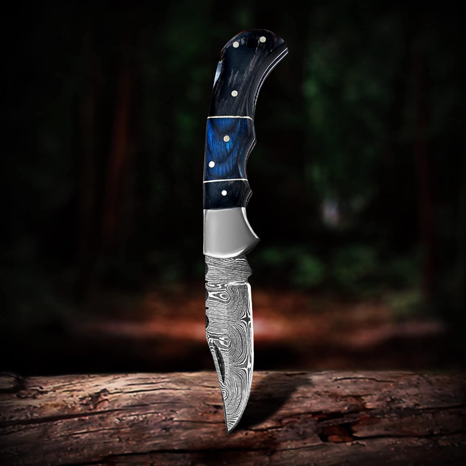 Set of 6 – Personalized Damascus Pocket Knife for Groomsmen -With Leather Sheaths – Custom Engraved Pocket Knives | Groomsman Gifts for Wedding, Groomsmen Proposal Gifts