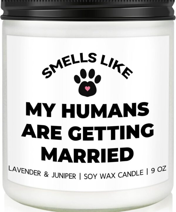 Personalized Wedding Gifts for Newlyweds, Bridal Shower Gifts for Bride to Be & Groom, Funny Engagement Gift for Couples, Bachelorette Bachelor Party Gift Idea, Wedding Candle for Cat Lovers & Dog Mom