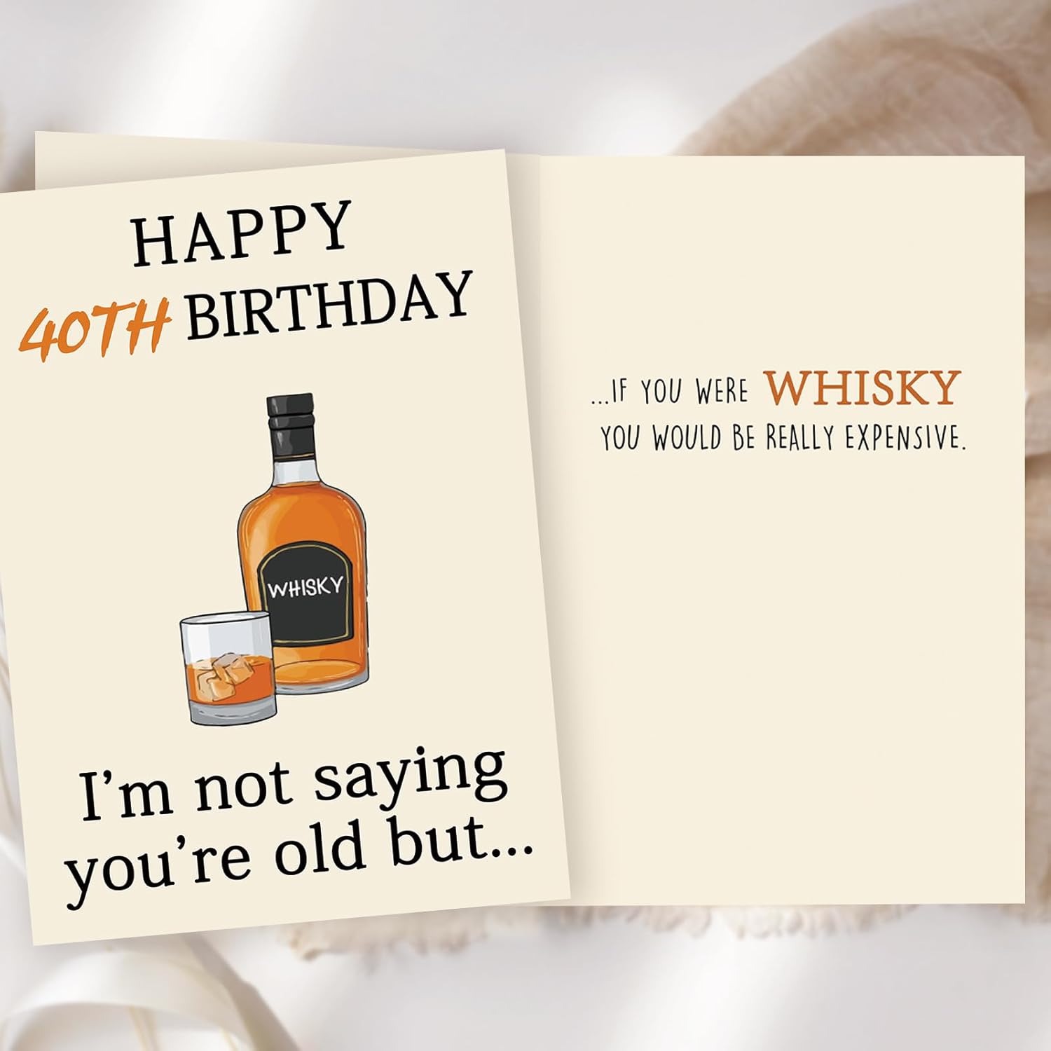 Zyulin 40th Birthday Card Gifts for Women Men, Unique 40 Year Old Birthday Decorations for Him Her Husband Wife