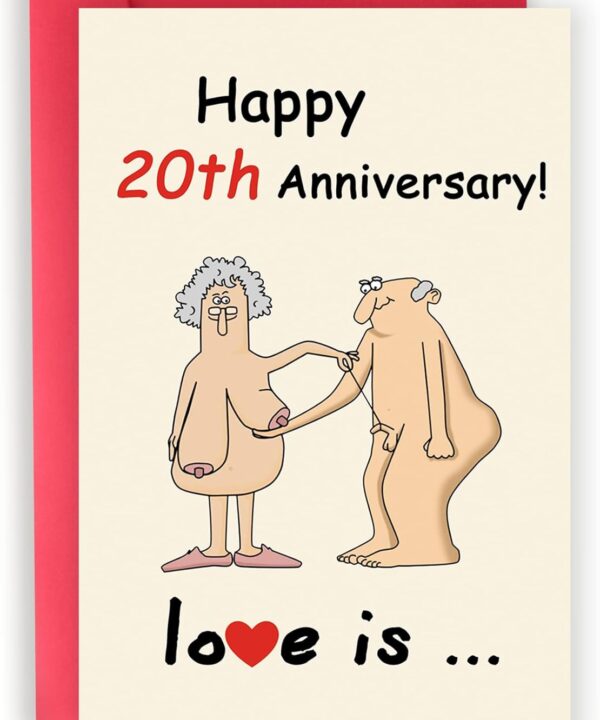 Happy 20th Anniversary Card Gifts for Him Her, Funny 20 Years Anniversary Ideas Gifts for Couple Husband Wife