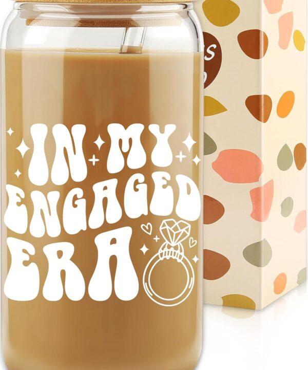 Engagement Gifts, In My Engaged Era Glass Cup, Future Bride Gift Ideas, Bridal Shower Gift for Her, Wedding Gifts for Best Friend - Newbride, Fiance Present - Bride to Be Tumbler - Present for Her