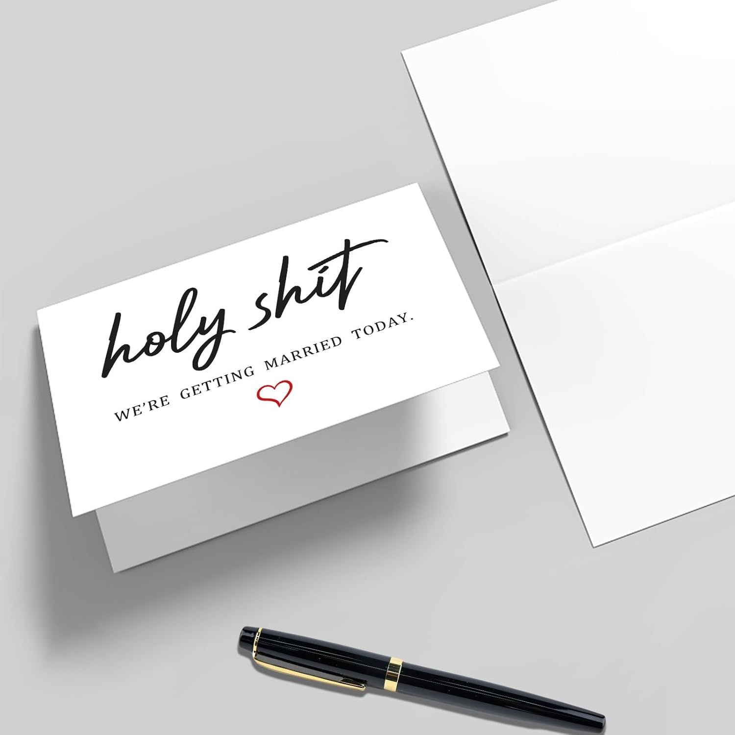 Qiliji Funny Wedding Day Card, Groom Bride Wedding Day Vows Card, To My Husband Wife On Our Wedding Day Card, Holy Shit Were Getting Married Today