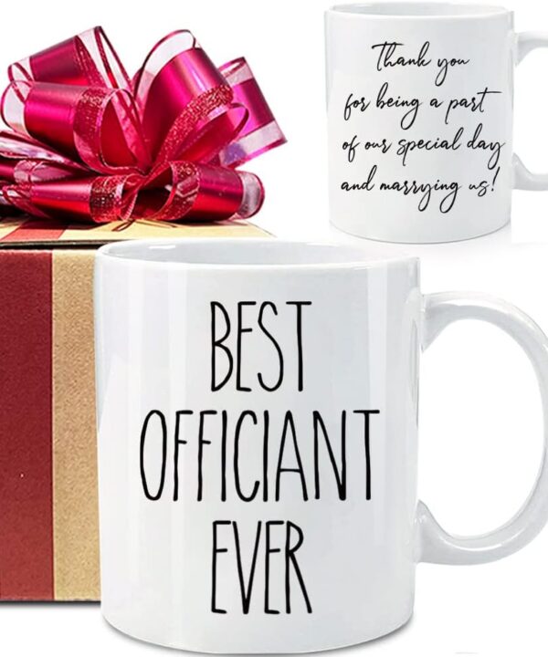 Dnuiyses Wedding Officiant Mug, Funny Wedding Registry Mugs, Best Officiants Ever Gift from Couple, Bride Groom Thank You Mug Gifts for Wedding Day, Bridesmaid Gifts, Just Married Gift for Newlywed