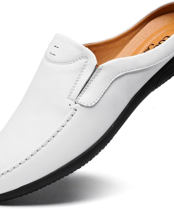 Mens Slip-On Loafers Handmade Leather Slippers Breathable Comfortable Soft Hand Stitched no-heel Casual Shoes For Men