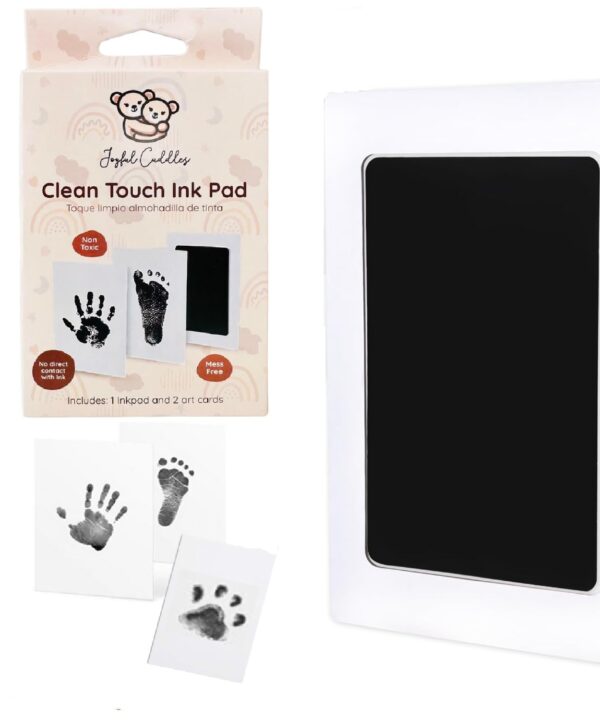 Clean Touch Hand and Footprint Kit - Ink Pad for Baby Hand and Footprints - Dog Paw Print Kit,Dog Nose Print Kit - Baby Footprint Kit, Clean Touch Baby Handprint Kit, Inkless Inkpad (Jet Black)
