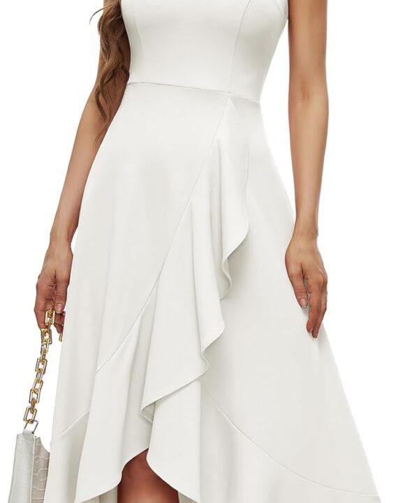 Bbonlinedress Halter Cocktail Women Dresses Prom Formal Wedding Bridesmaid Dress Ruffled Maxi Hi-Lo Evening Party 2025 Dress