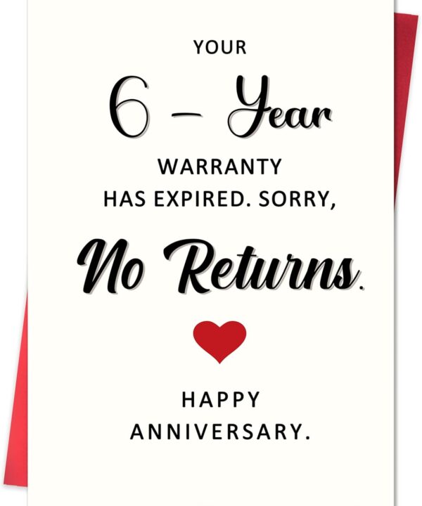 Funny 6th Anniversary Card,6 Year Wedding Anniversary Card Gifts for Him Her Husband Wife Couples,Iron Anniversary Cards Gifts for Women Men