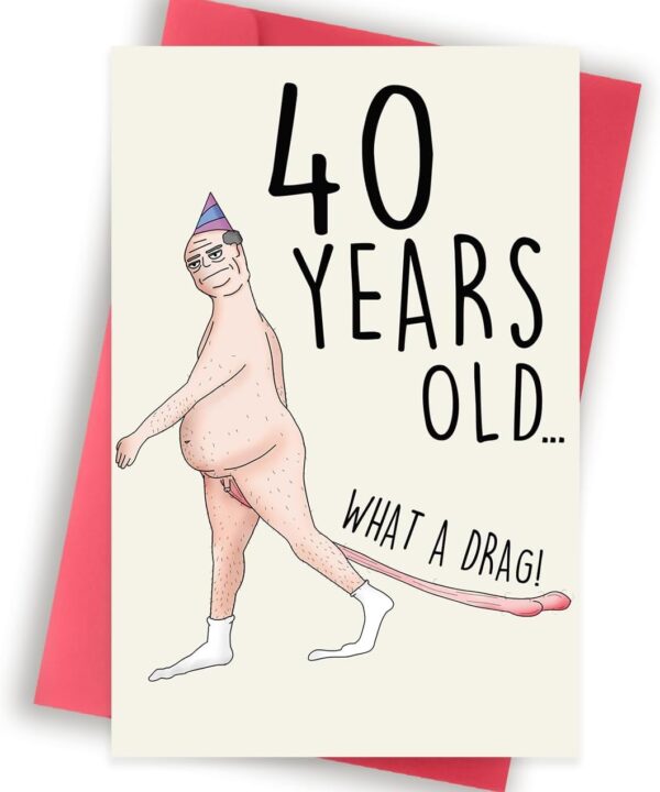 GlightG Funny 40th Birthday Card for Men Him Husband Boyfriend, Birthday Gift for 40 Year Old Men, Unique 40th Birthday Decorations, Happy 40th Birthday Gifts Men Idea
