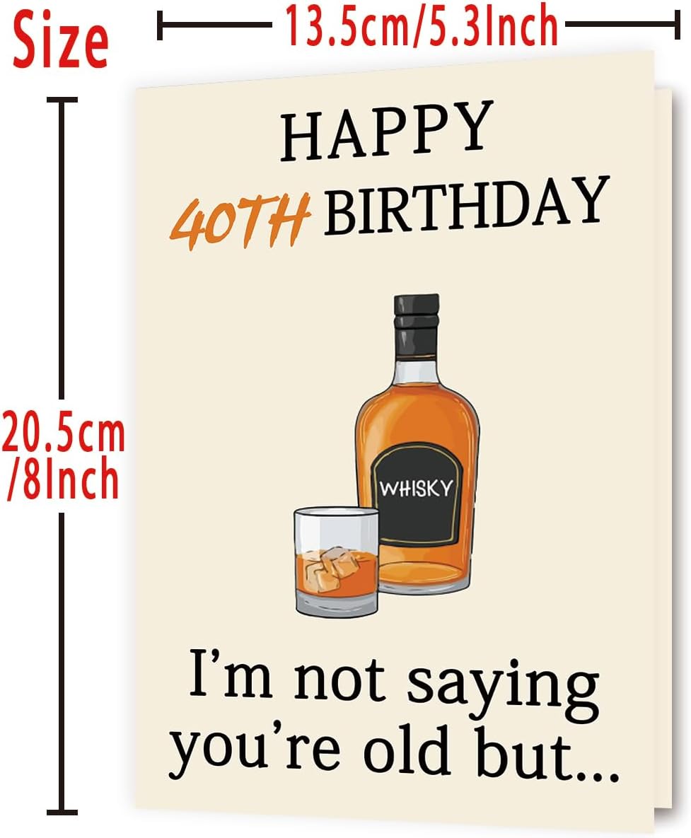 Zyulin 40th Birthday Card Gifts for Women Men, Unique 40 Year Old Birthday Decorations for Him Her Husband Wife