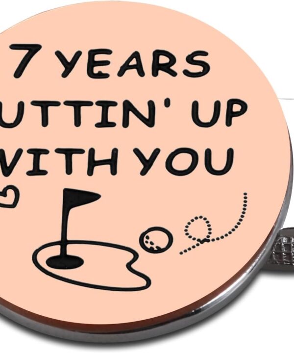 7 Year Copper Anniversary Valentines Day Wedding Gifts for Him Her Golf Ball Marker Hat Clip Gifts for Husband Wife Men Women, Funny Golf Accessories Valentines Gift for Boyfriend Husband Couple