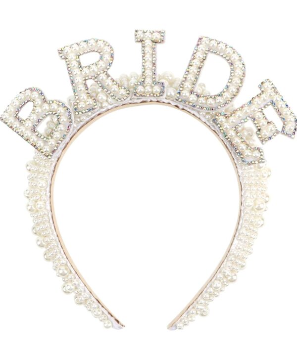 Casoty Pearl Bride Headband Material, One Size Fit All, Wide Applications, Women's Hairband, Bridal Shower, Wedding, Engagement Parties Gift