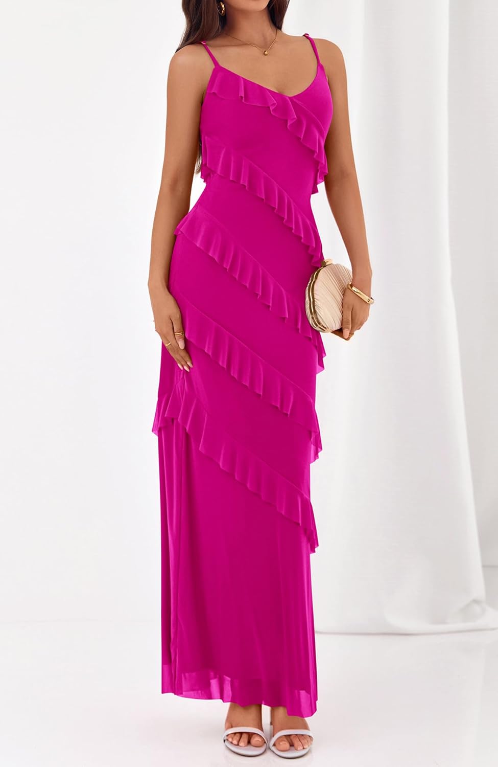 BTFBM Spring Dresses for Women 2026 Spaghetti Strap Bodcyon Solid Cocktail Wedding Guest Dress Summer Fashion Clothing