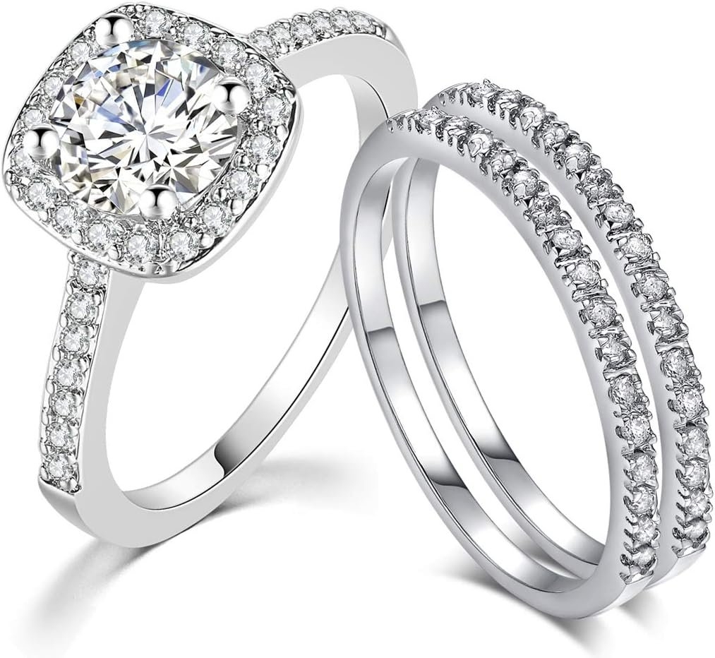Three-in-One Bridal Wedding Engagement Anniversary Statement Eternity Ring Set
