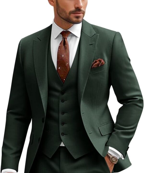 3 Piece Suit for Men Mens Suit 3 Piece Suits Men Slim Fit Men's Tuxedos Blazer Vest Pants Set Business Wedding Prom