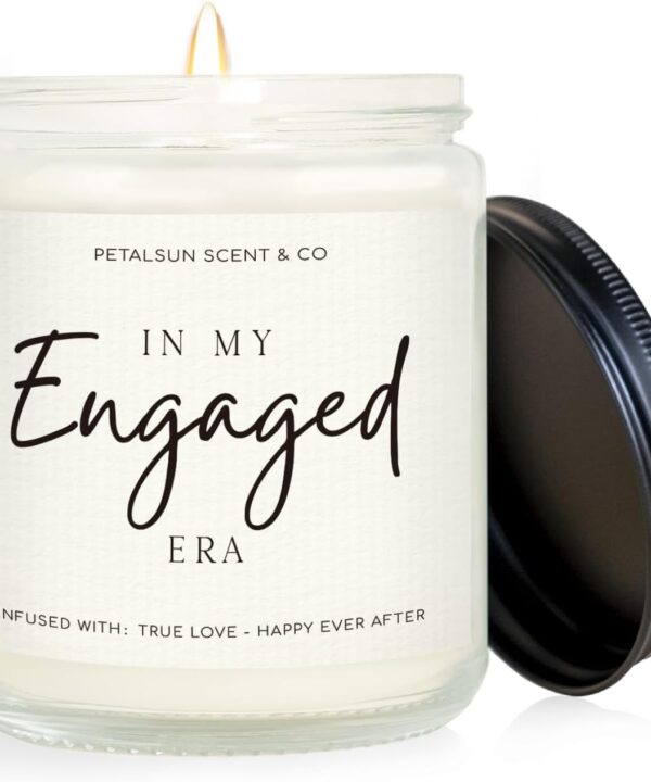 Engagement Gifts for Couples  Lavender Scented Candle for Relaxation & Stress Relief (7oz)  Just Engaged Gifts for Her, Bride to Be, Fiance, Engagement Party Decorations, Handmade