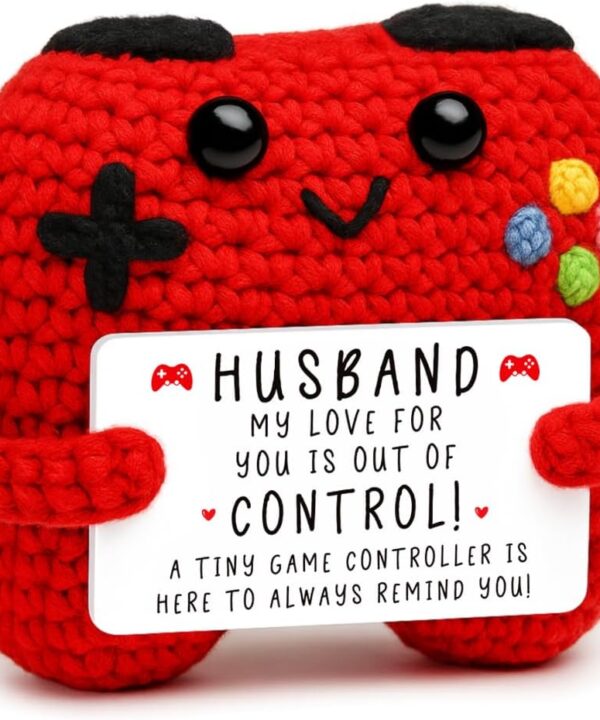 Busy Gaming Life Crochet Game Controller Husband Gift for Christmas Fathers Day Birthday, Best Husband Ever Gifts for Wedding Anniversary from Wife, Christmas Stocking Stuffers